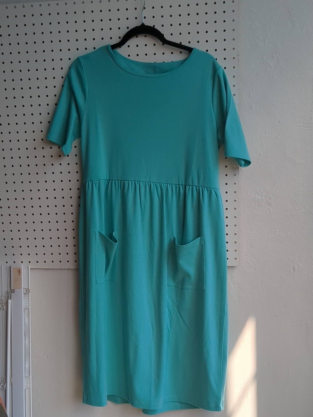 Appleseed's Teal Short-Sleeve Pocket Midi Dress